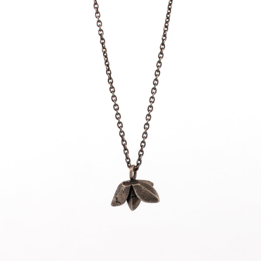 sterling silver mini floral succulent necklace