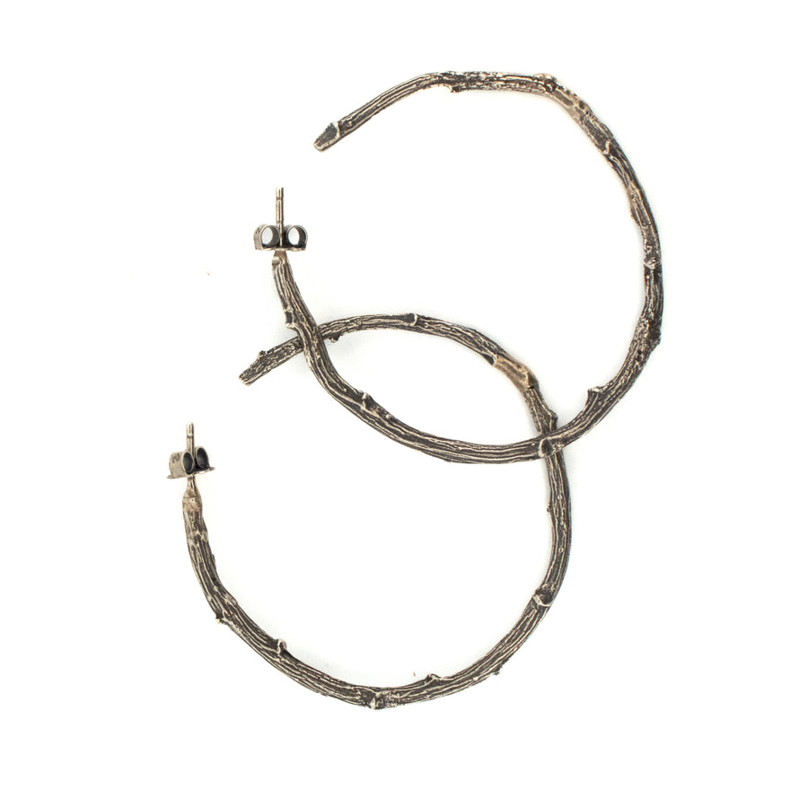 sterling silver willow hoop earrings