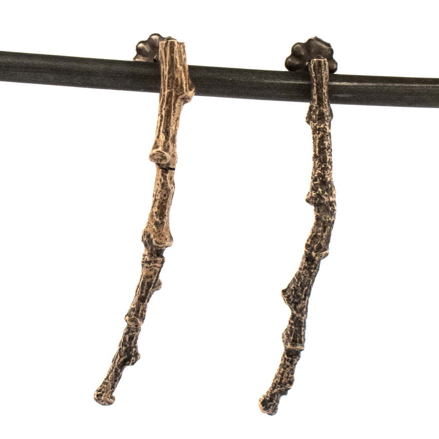 bronze twig earrings