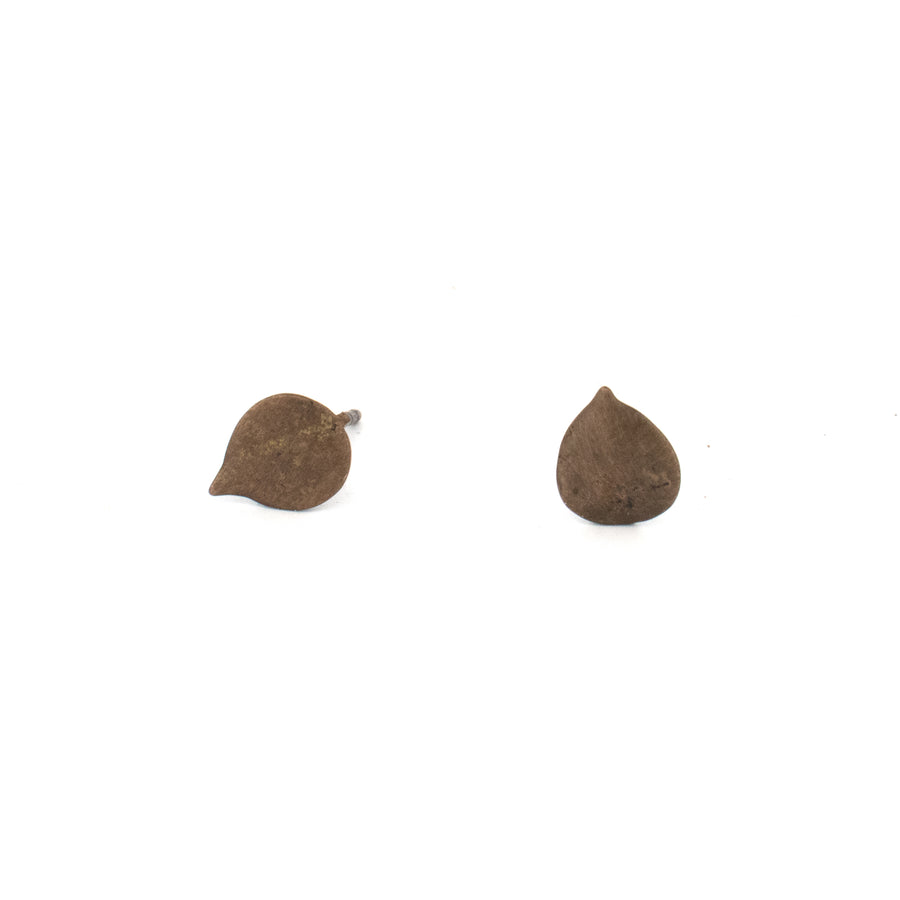 bronze string of hearts succulent earring studs