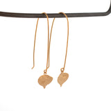 gold vermeil string of hearts earrings
