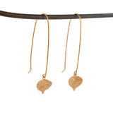 gold vermeil string of hearts earrings