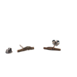 bronze twig stud earrings