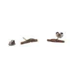 bronze twig stud earrings