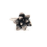 sterling silver floral succulent ring 3