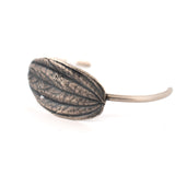 sterling silver peperomia leaf cuff bracelet