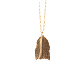 gold vermeil single leaf holiday cactus necklace