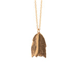 gold vermeil single leaf holiday cactus necklace
