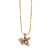 solid 14k gold petite floral succulent necklace