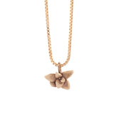 solid 14k gold petite floral succulent necklace