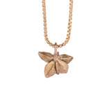 solid 14k gold petite floral succulent necklace