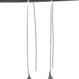 sterling silver eucalyptus pod threader earrings 1