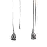 sterling silver eucalyptus pod threader earrings 1