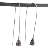 sterling silver eucalyptus pod threader earrings 2