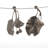 sterling silver cherry and leaf earrings