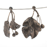 sterling silver cherry and leaf earrings