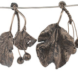 sterling silver cherry and leaf earrings