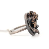 sterling silver with bronze accents succulent garden ring 2