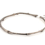 sterling silver twig bangle bracelet