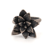 sterling silver floral succulent ring 6