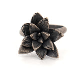 sterling silver floral succulent ring 6