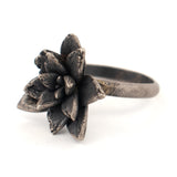 sterling silver floral succulent ring 6