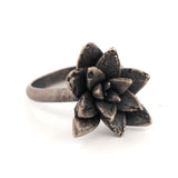 sterling silver floral succulent ring 6