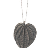 sterling silver large peperomia leaf necklace