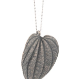 sterling silver large peperomia leaf necklace