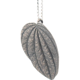 sterling silver large peperomia leaf necklace
