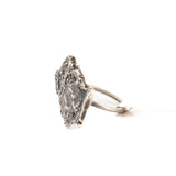 sterling silver horizontal tree bark ring 2
