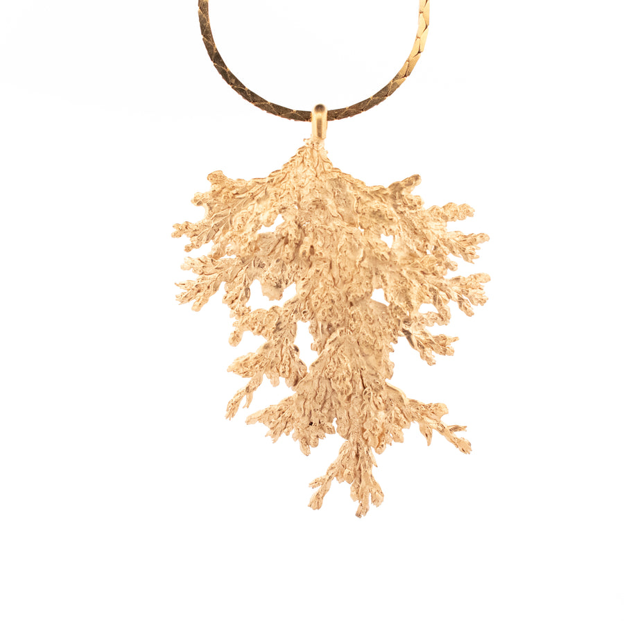 gold vermeil cedar sprig pendant necklace