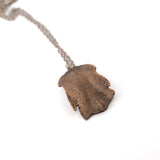 bronze single leaf holiday cactus necklace 2