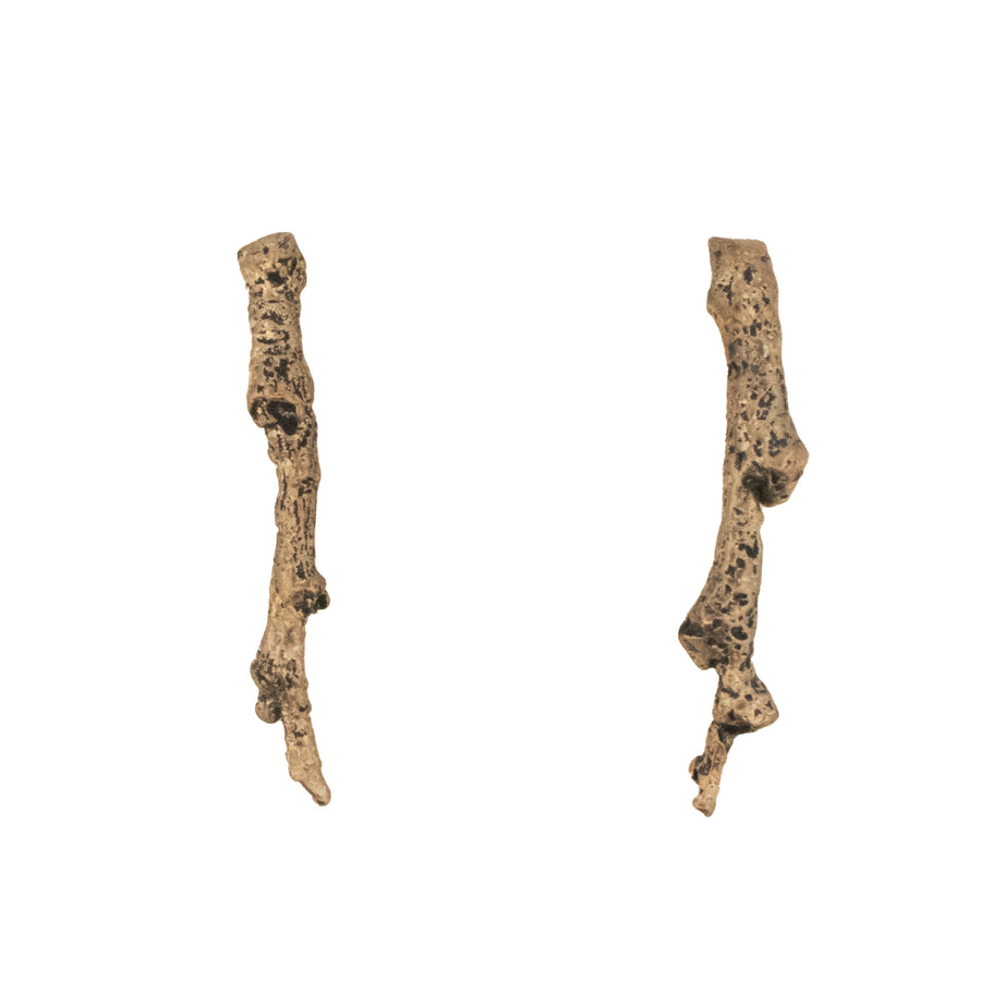 bronze small twig earrings
