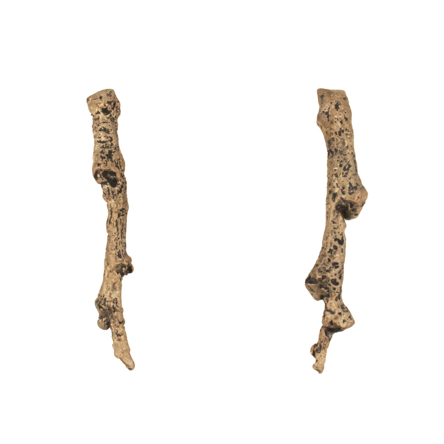 bronze small twig earrings