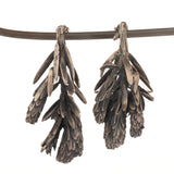 sterling silver yew tip earrings