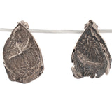 sterling silver rose petal earrings