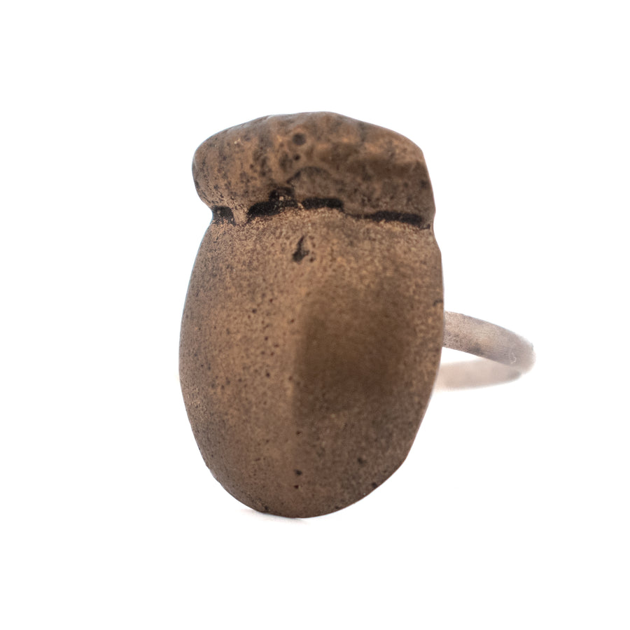 bronze half acorn ring