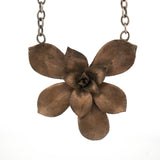 bronze large floral succulent necklace