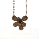 bronze large floral succulent necklace