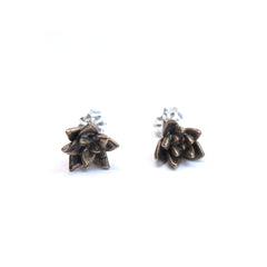 floral succulent earrings :  studs