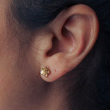 floral succulent earrings :  studs