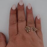 double floral succulent adjustable ring