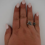 double floral succulent adjustable ring