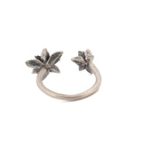 double floral succulent adjustable ring