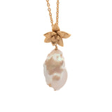 floral succulent necklace : large flame pearl