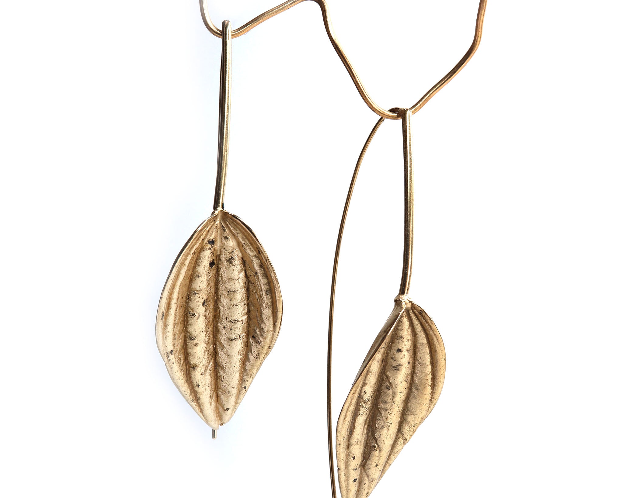 peperomia earrings: wishbone