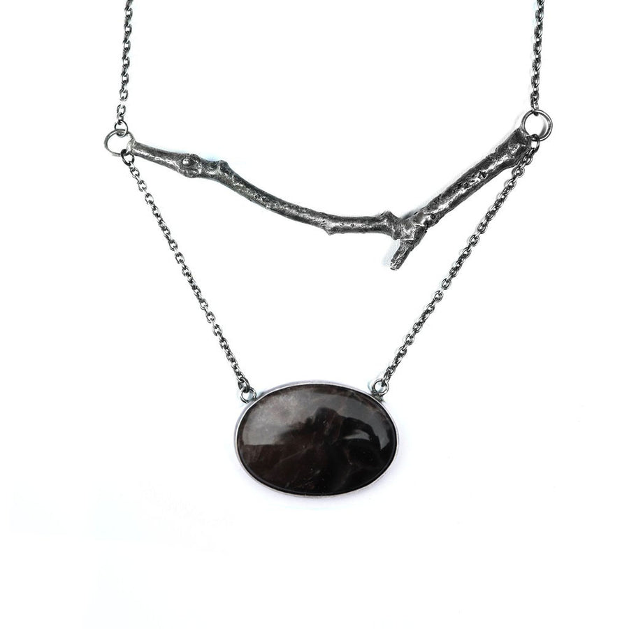 twig with large stone statement necklace