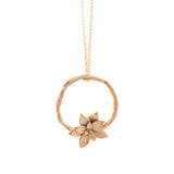 willow necklace : single ring with floral succulent
