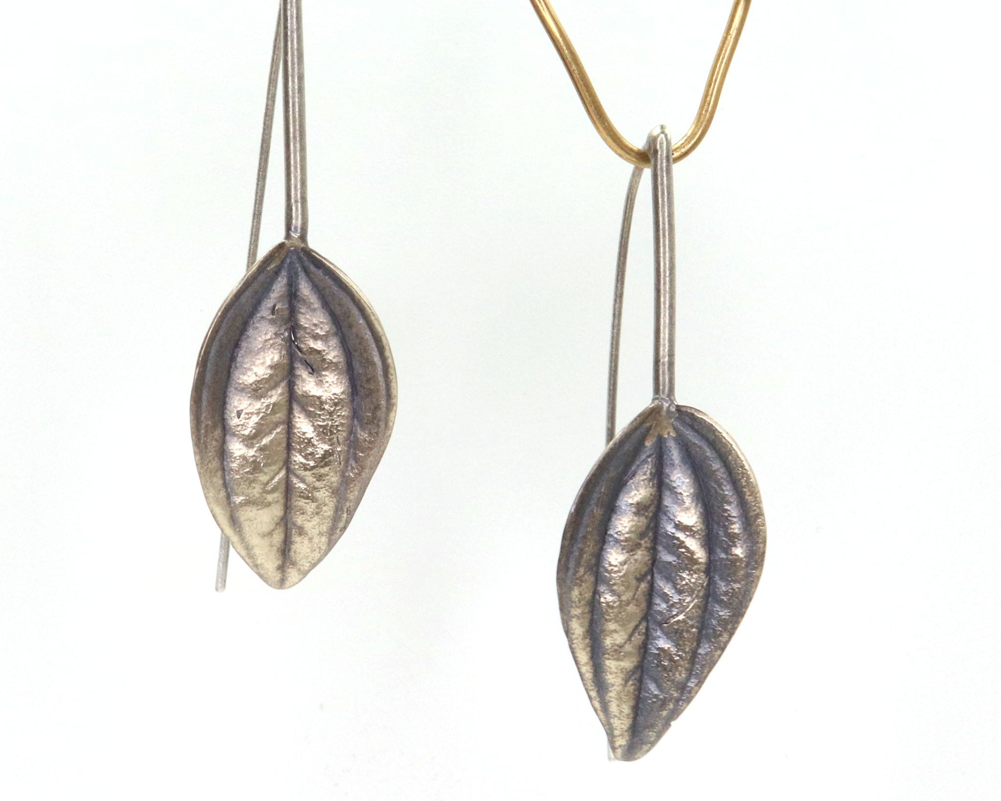 peperomia earrings: wishbone